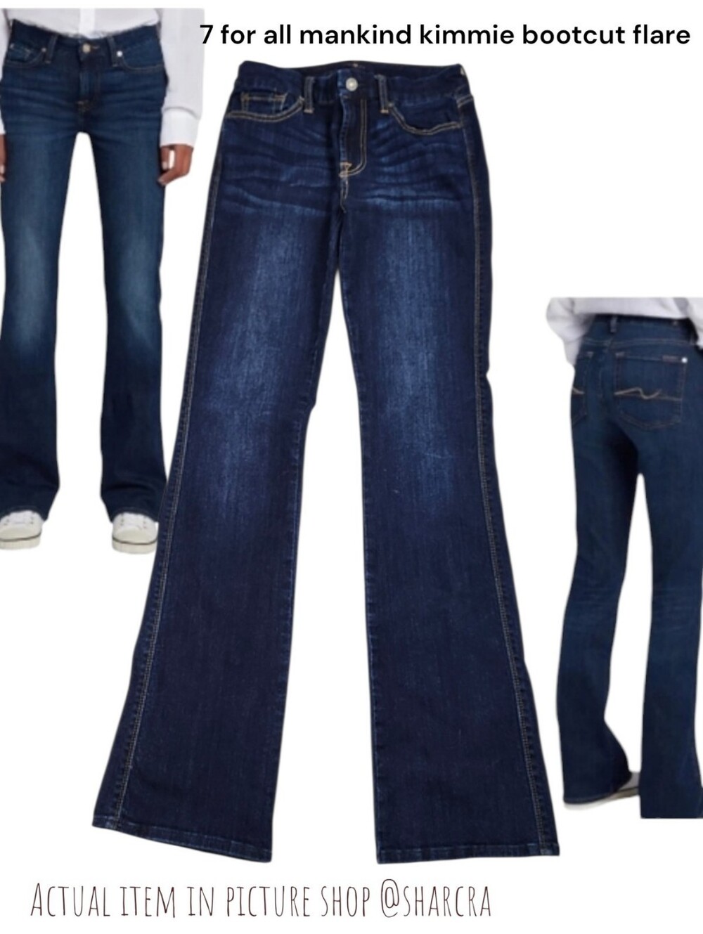 7 for all mankind Women's kimmie bootcut flare Leg dark wash Denim Blue Jeans 28